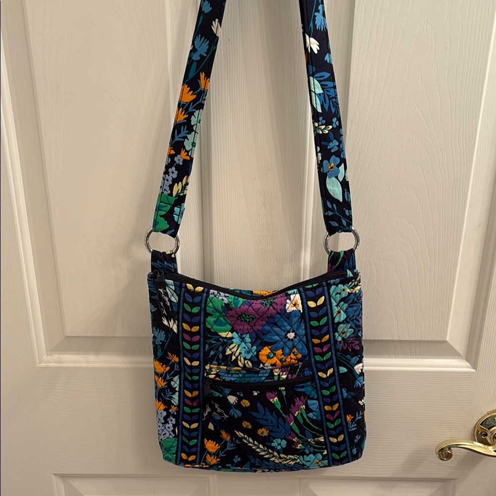 Vera Bradley Blue and Green Crossbody Bag with Playful Design